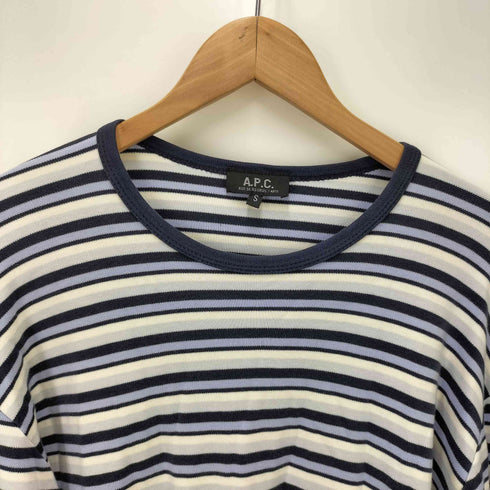 アーペーセー A.P.C. フランス製 ボーダー長袖tシャツ メンズ import:S