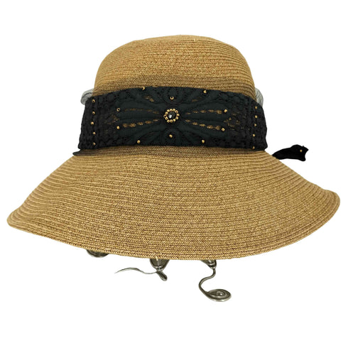 カシラ CA4LA レースリボン 麦わら帽子 レディース