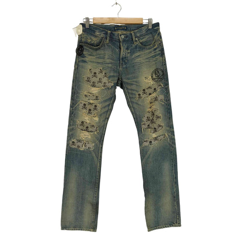 ヒステリックグラマー HYSTERIC GLAMOUR スカル×スタッズデザインボタンフライデニムパンツ メンズ 31