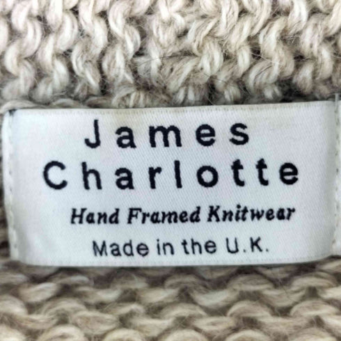 James Charlotte イギリス製 木ボタン ウール ショールカラー カーディガン レディース 32