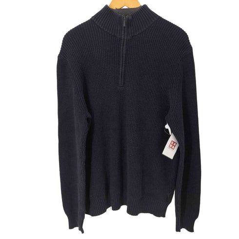 カルバンクライン CALVIN KLEIN コットン ハーフジップニット メンズ import:L
