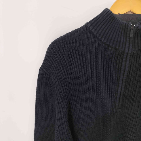 カルバンクライン CALVIN KLEIN コットン ハーフジップニット メンズ import:L