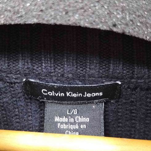 カルバンクライン CALVIN KLEIN コットン ハーフジップニット メンズ import:L