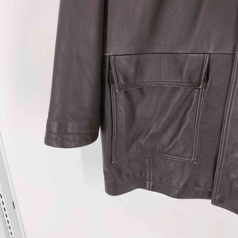 ジョスエーバンク Jos A Bank genuine leather 裏地 キルティング レザー カーコート メンズ import:L