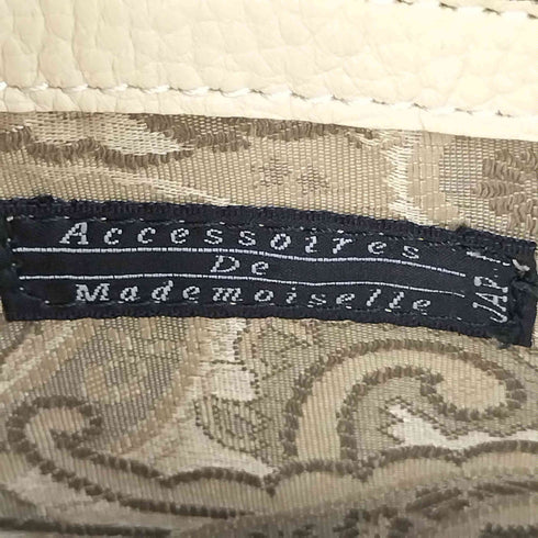 accessoires de mademoiselle ロゴ刻印 レザー 裏地ペイズリー ミニ ハンドバッグ レディース