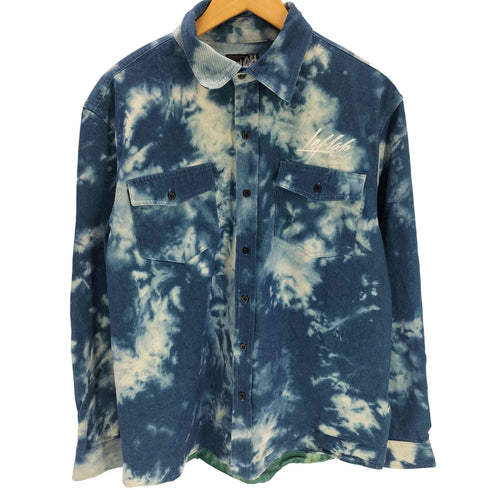 レフラー Leflah 筆記体 ロゴ 刺繍 タイダイ 総柄 シャツ メンズ import:L