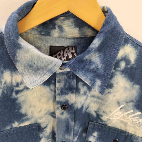 レフラー Leflah 筆記体 ロゴ 刺繍 タイダイ 総柄 シャツ メンズ import:L