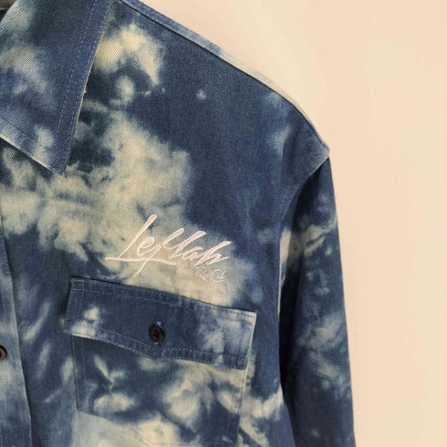 レフラー Leflah 筆記体 ロゴ 刺繍 タイダイ 総柄 シャツ メンズ import:L