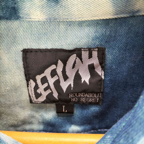レフラー Leflah 筆記体 ロゴ 刺繍 タイダイ 総柄 シャツ メンズ import:L