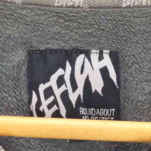 レフラー Leflah タイガー 虎 刺繍 ファイヤーパターン ハーフジップ スウェット メンズ import:XL