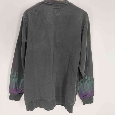 レフラー Leflah タイガー 虎 刺繍 ファイヤーパターン ハーフジップ スウェット メンズ import:XL