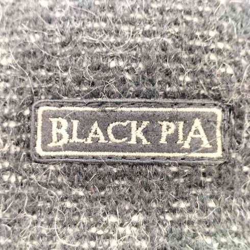 BLACK PIA モヘア 混 ウール ジップアップ ニット ジャケット メンズ