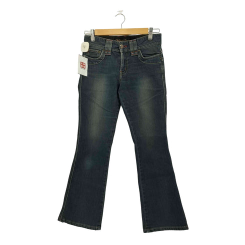 Vienus Jean ハラコパッチ バックポケットデザイン ストレッチ ブーツカットデニムパンツ Y2K レディース 28×28