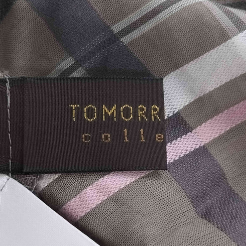 トゥモローランドコレクション TOMORROWLAND collection シアープレイド ネックギャザーブラウス レディース JPN:36