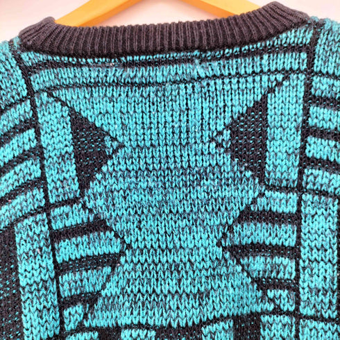 SATURDAYS 80S アクリル 総柄 デザイン ニット メンズ import:L