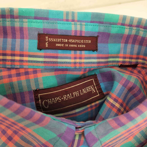 チャップス CHAPS L/S タータンチェック ボタンダウン シャツ メンズ import:S