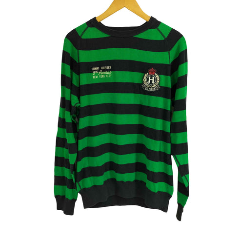 トミーヒルフィガー TOMMY HILFIGER 00S Premiium Cotton ボーダー ニットセーター メンズ import:L