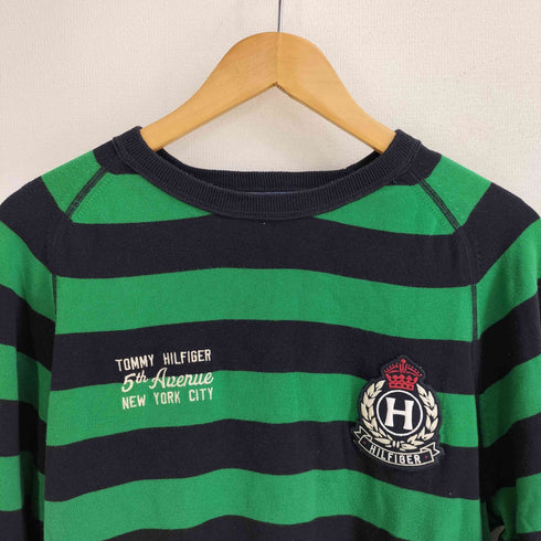 トミーヒルフィガー TOMMY HILFIGER 00S Premiium Cotton ボーダー ニットセーター メンズ import:L