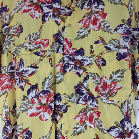 パパス papas レーヨン 花柄 開襟シャツ メンズ JPN:M