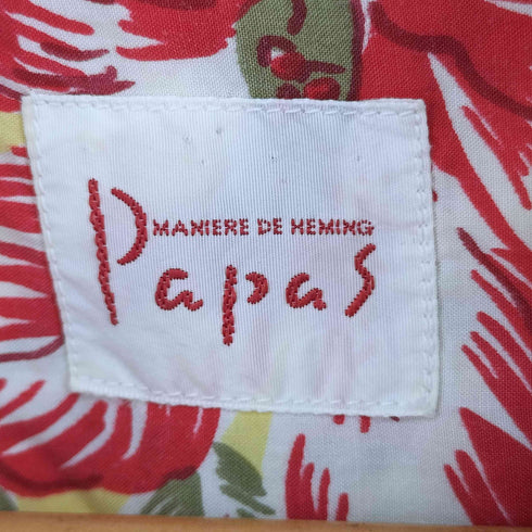 パパス papas レーヨン 花柄 開襟シャツ メンズ JPN:M