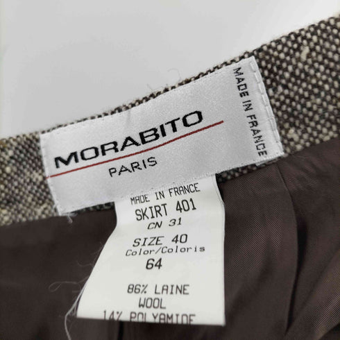 モラビト MORABITO フランス製 ネップデザインウールスカート レディース 40