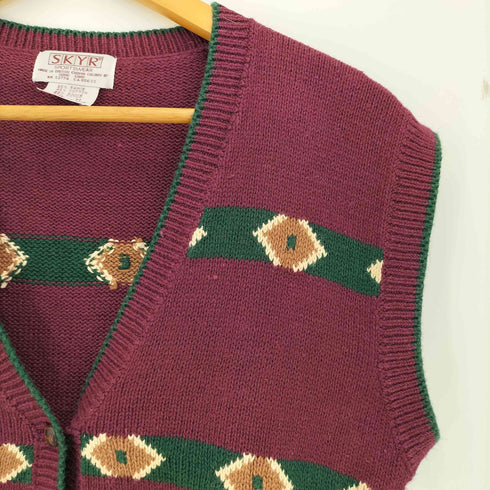 SKYR イギリス領香港製 ラミーコットン Vネック ベスト レディース import:M