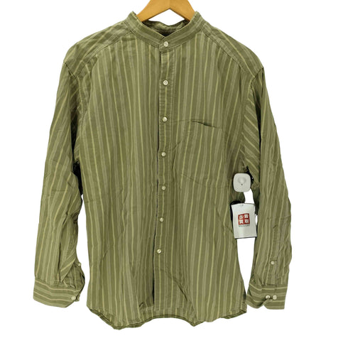 ギャップ Gap 90S OLD デカタグ ストライプ バンドカラー L/S シャツ メンズ