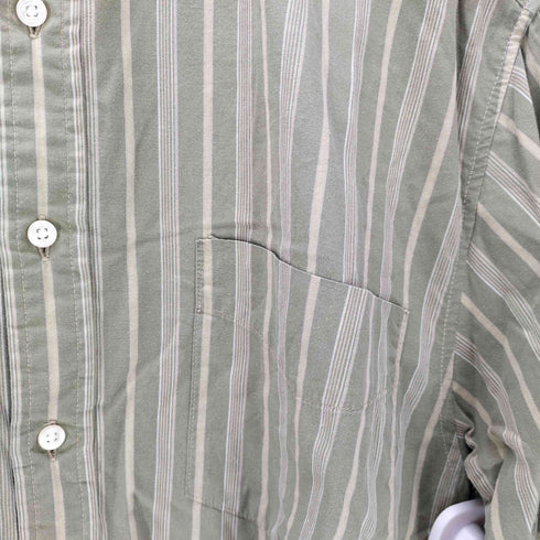 ギャップ Gap 90S OLD デカタグ ストライプ バンドカラー L/S シャツ メンズ