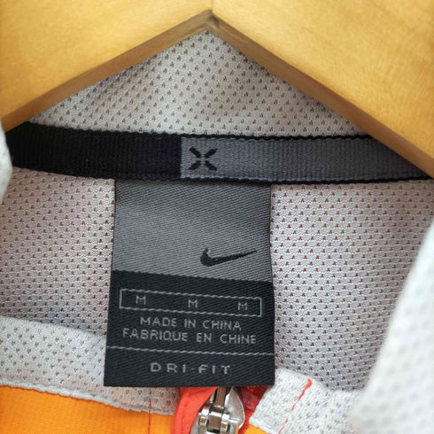 ナイキ NIKE 00S グレータグ DRI-FIT スウッシュ ロゴ 刺繍 バイカラー ナイロン ジップアップ ベスト メンズ import:M