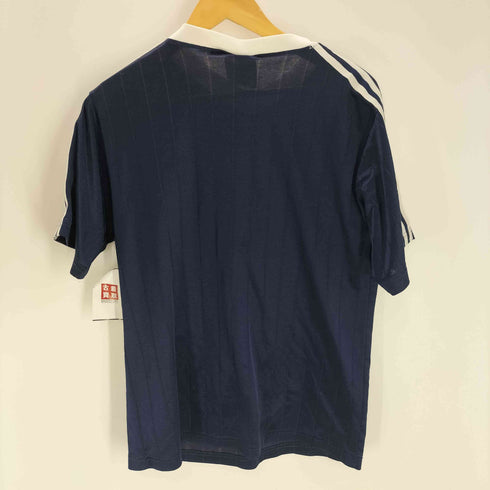 アディダス adidas 90S 万国旗タグ USA製 Vネック ストライプ ゲームシャツ トレフォイルロゴ アーム スリーストライプ メンズ import:M