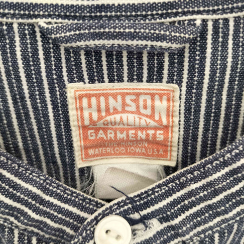 ヒンソン HINSON USA製 バンドカラー ハーフボタン プルオーバーシャツ メンズ L