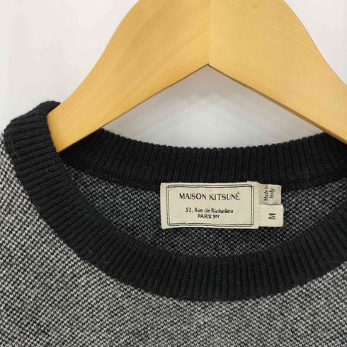 メゾンキツネ MAISON KITSUNE グラフィックデザイン クルーネックニット メンズ M