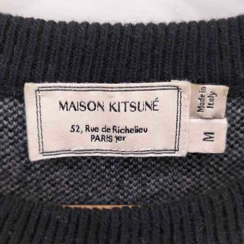 メゾンキツネ MAISON KITSUNE グラフィックデザイン クルーネックニット メンズ M
