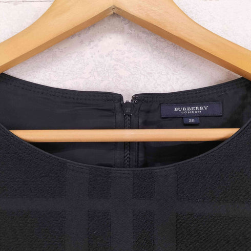 バーバリーロンドン BURBERRY LONDON シルク混 シャドーチェックノースリーブワンピース レディース 38