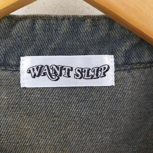 want slip ヴィンテージ加工デニムジャケット メンズ import:L