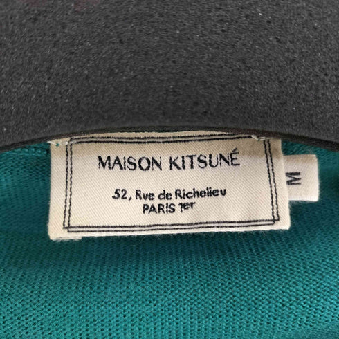 メゾンキツネ MAISON KITSUNE ロゴ刺繍ウールニットカーディガン メンズ JPN:M