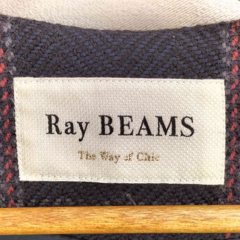 レイビームス Ray BEAMS チェック ノーカラーコート レディース