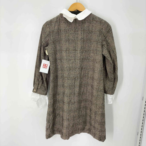 ブルーレーベルクレストブリッジ BLUE LABEL CRESTBRIDGE 丸襟 袖&襟レイヤード グレンチェックワンピース レディース JPN:38