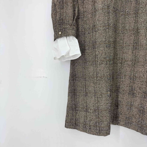 ブルーレーベルクレストブリッジ BLUE LABEL CRESTBRIDGE 丸襟 袖&襟レイヤード グレンチェックワンピース レディース JPN:38