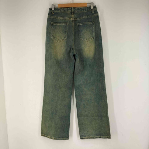 ビジュー ビンテージ加工 ワイドデニムパンツ メンズ JPN:M