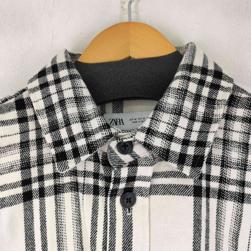 ザラ ZARA チェックフランネルシャツ メンズ import:M