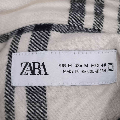 ザラ ZARA チェックフランネルシャツ メンズ import:M
