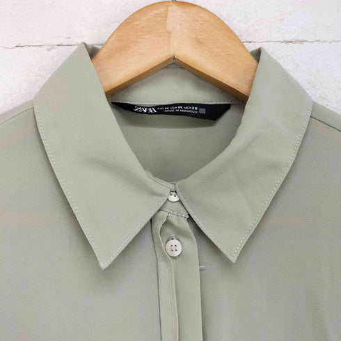 ザラ ZARA シースルーシャツブラウス レディース import:M