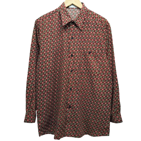 MADE IN ITALY リネン混 総柄シャツ メンズ 46