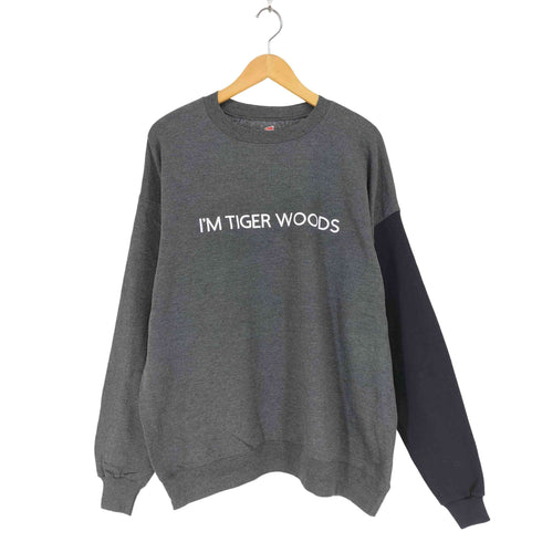 ヘインズ Hanes I'M TIGER WOODS 袖切替クルーネックスウェット メンズ XL