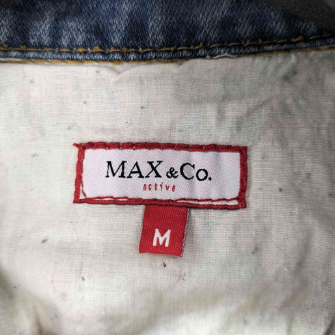 マックスアンドコー MAX & CO. 花刺繍デザイン ダメージ加工 デニムジャケット Y2K レディース JPN:M