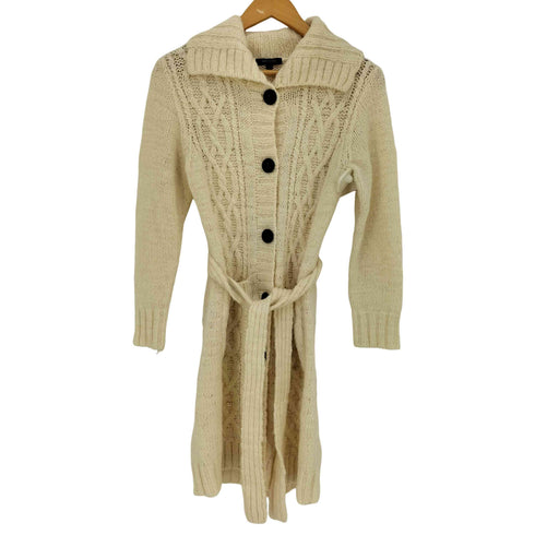 バーバリーロンドン BURBERRY LONDON ウールナイロン ケーブルニット ロングカーディガン レディース JPN:1