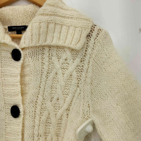 バーバリーロンドン BURBERRY LONDON ウールナイロン ケーブルニット ロングカーディガン レディース JPN:1