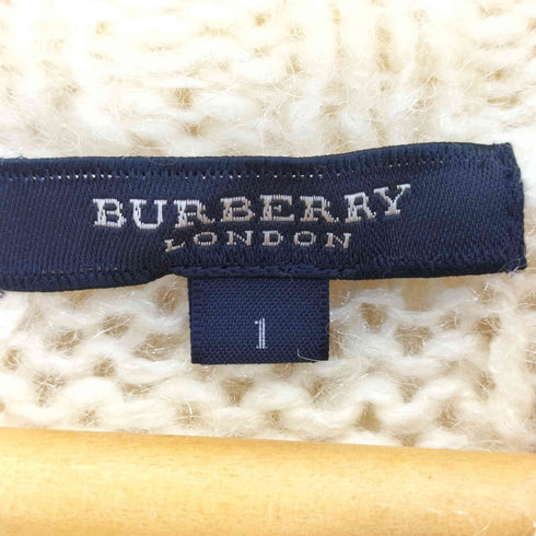 バーバリーロンドン BURBERRY LONDON ウールナイロン ケーブルニット ロングカーディガン レディース JPN:1