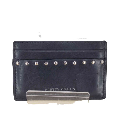 プリティーグリーン Pretty Green ロゴ 刻印 スタッズ レザー カード ケース パス ケース メンズ